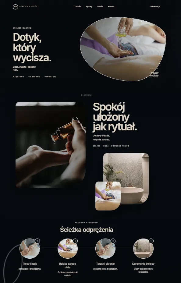 Projekt strony internetowej MP1 - Studio masażu - projekt 1