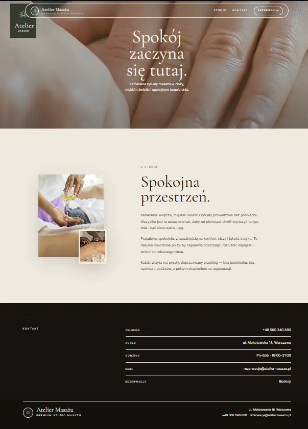Projekt strony internetowej MP14 - Studio masażu - projekt 14
