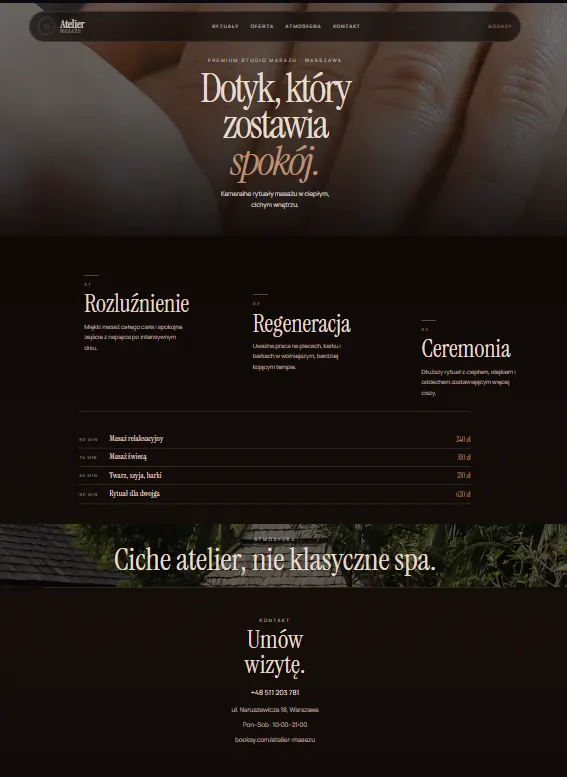 Projekt strony internetowej MP4 - Studio masażu - projekt 4