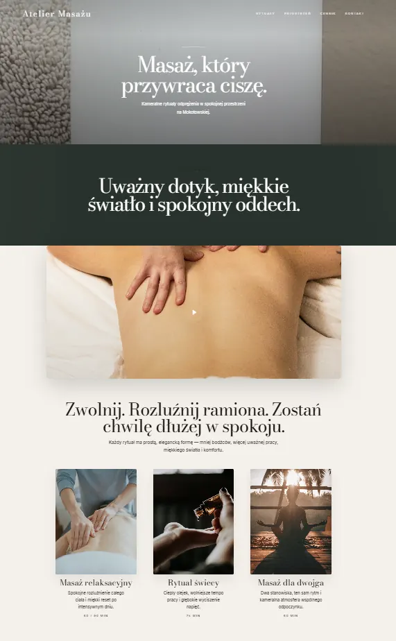 Projekt strony internetowej MP6 - Studio masażu - projekt 6