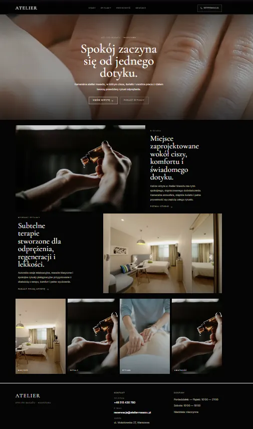 Projekt strony internetowej MP9 - Studio masażu - projekt 9