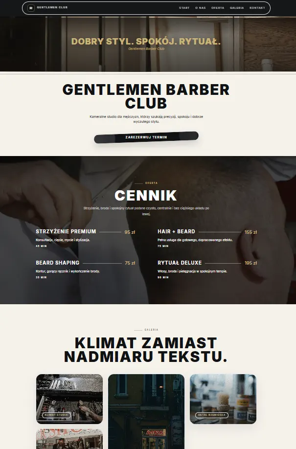 Projekt strony internetowej BP11 - Barber - projekt 11