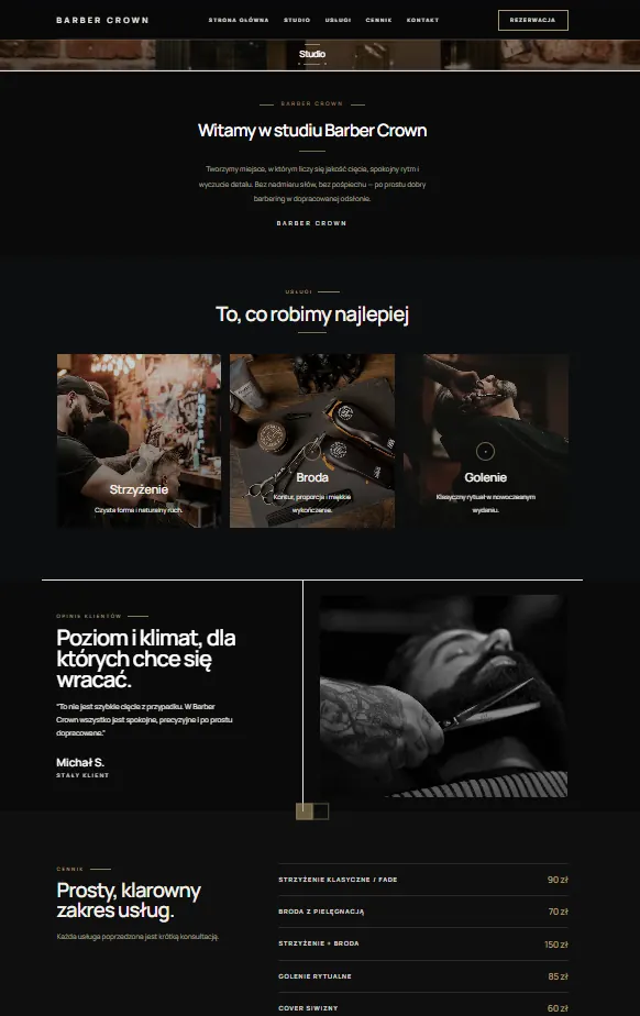 Projekt strony internetowej BP2 - Barber - projekt 2