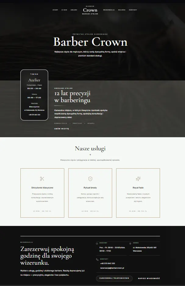 Projekt strony internetowej BP7 - Barber - projekt 7
